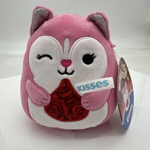 Squishmallow Valentines Pink Varity Husky Dog Plush Hershey Kisses 5" NEW